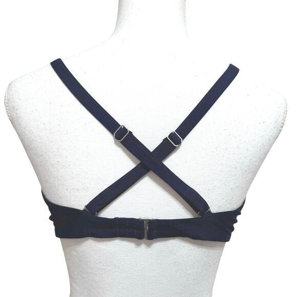 Athleta Size 40 B/C Twist Up Underwire Bikini Swim Top Caspian Blue 386376 - Picture 4 of 8